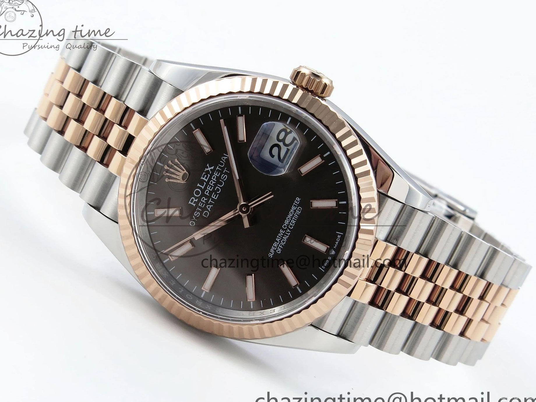 Good Copy Rolex Watches VR Brown Bracelet Best APF Edition 126231 RG 36 on FreshLook Sitck 1:1 SS DateJust Dial Jubilee 1590 904L Steel 0112